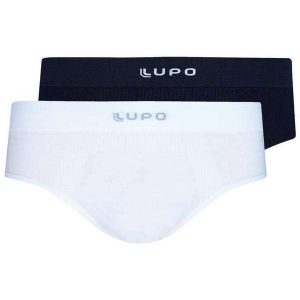 Kit com 2 Cuecas Slip Lupo 681-001 Preto-Branco