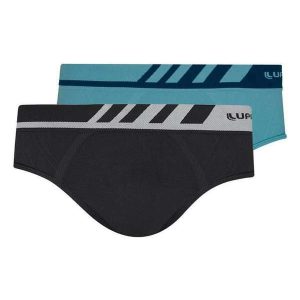 Kit com 2 Cuecas Slip Lupo 691-002 Preto-Azul
