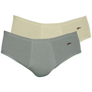 Kit com 2 Cuecas Slip Zorba com Abertura 172 Plus Size Grafite-Bege