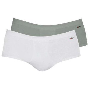 Kit com 2 Cuecas Slip Zorba com Abertura 185 Branco-Grafite