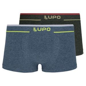 Kit com 2 Cuecas Sunga Lupo 526-001 Azul-Preto-Mescla
