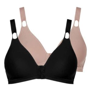 Kit com 2 Sutiãs Sustentação Olimpo Control Demillus 61818 Taça B Preto-Bege-Rosado