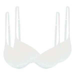 Kit com 2 Sutiãs com Aro e Bojo Push Up Hope 2384 Taça B Branco