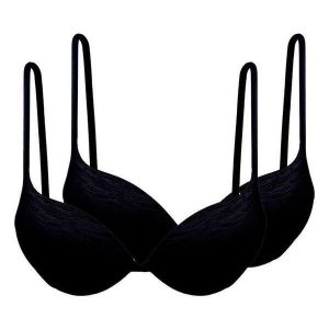 Kit com 2 Sutiãs com Aro e Bojo Push Up Hope 2384 Taça B Preto