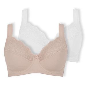 Kit com 2 Sutiãs com Aro e sem Bojo Dilady 123410 Chocolate-Branco