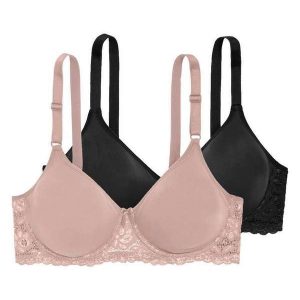 Kit com 2 Sutiãs com Aro e sem Bojo W Triumph Brigitte 24785 Mink-Preto