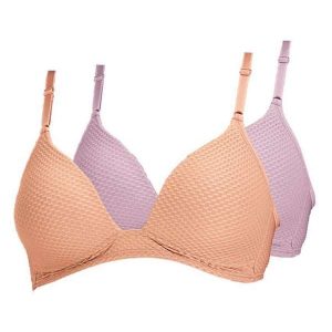 Kit com 2 Sutiãs sem Aro com Bojo Dilady 203101 Chocolate-Rosa-Retro