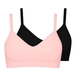 Kit com 2 Sutiãs sem Aro com Bojo Liz 51710 Taça B Blush-Preto