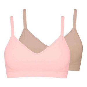 Kit com 2 Sutiãs sem Aro com Bojo Liz 51710 Taça B Blush-Sepia