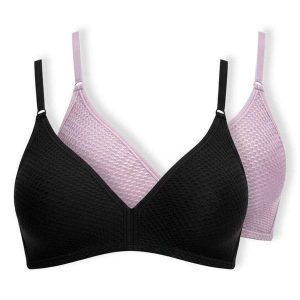 Kit com 2 Sutiãs sem Aro e sem Bojo Dilady 203100 Preto-Rosa-Retro