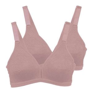 Kit com 2 Sutiãs sem Aro e sem Bojo Olimpo Demillus 61019 Bege-Rosado
