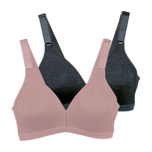 Kit com 2 Sutiãs sem Aro e sem Bojo Olimpo Demillus 61019 Bege-Rosado--Preto