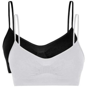 Kit com 2 Tops sem Aro e sem Bojo Loba 41100-001 Branco-Preto