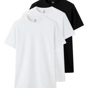 Kit com 3 Camisetas Masculina Hering 0201 Branco-Preto