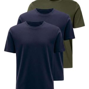 Kit com 3 Camisetas Masculina Hering 0227 Marinho-Verde