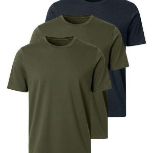 Kit com 3 Camisetas Masculina Hering 0227 Verde-Chumbo