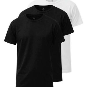 Kit com 3 Camisetas Masculina Hering 0299 Preto-Branco