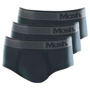 Kit com 3 Cueca Slip Mash 713.02 Preto-Cinza
