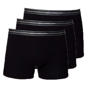 Kit com 3 Cuecas Boxer Lupo 523-003 Preto