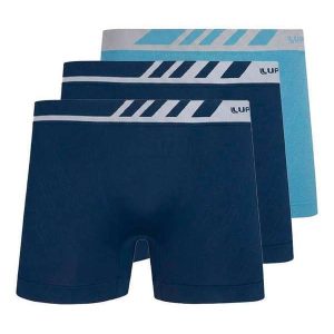 Kit com 3 Cuecas Boxer Lupo 671-002 Marinho-Azul-Claro