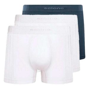 Kit com 3 Cuecas Boxer Selene 11070-002/003/440 Branco-Chumbo