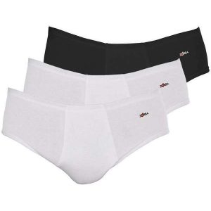 Kit com 3 Cuecas Slip Zorba com Abertura 172 Plus Size Branco-Preto