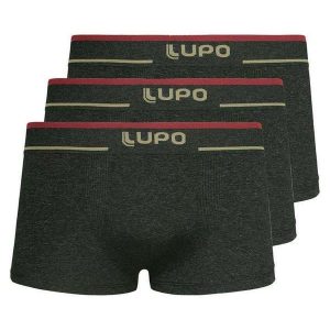 Kit com 3 Cuecas Sunga Lupo 526-001 Preto-Mescla