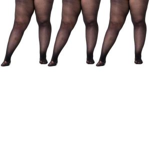 Kit com 3 Meias Calças Fio 40 Opaca Trifil 6101 Plus Size Preto