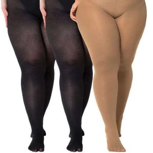 Kit com 3 Meias Calças Fio 80 Opaca Trifil 6100 Plus Size Preto-Natural