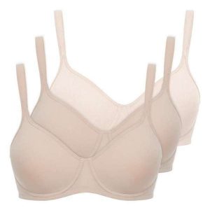 Kit com 3 Sutiã com Aro e sem Bojo W Triumph Shape 24814 Taça B Mink-Base
