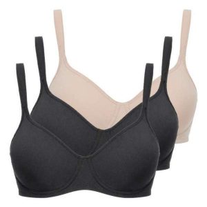 Kit com 3 Sutiã com Aro e sem Bojo W Triumph Shape 24814 Taça B Preto-Mink