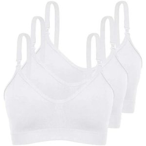 Kit com 3 Sutiã sem Aro e sem Bojo Loba 41028-001 Taça B Branco