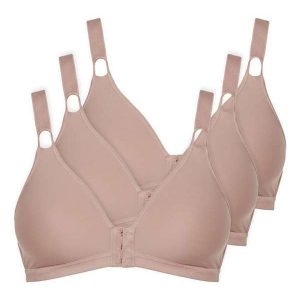 Kit com 3 Sutiãs Sustentação Olimpo Control Demillus 61818 Taça B Bege-Rosado