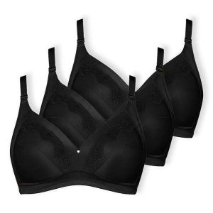 Kit com 3 Sutiãs sem Aro e sem Bojo Dilady 12371 Preto