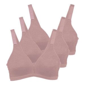 Kit com 3 Sutiãs sem Aro e sem Bojo Olimpo Demillus 61019 Bege-Rosado