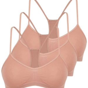 Kit com 3 Tops Nadador sem Aro e sem Bojo Trifil 1155 Macadâmia