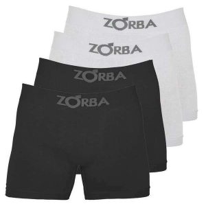Kit com 4 Cuecas Boxer Zorba 781 Preto-Branco