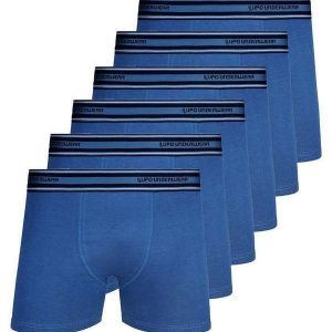 Kit com 6 Cuecas Boxer Lupo 523-003 Azul
