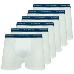 Kit com 6 Cuecas Boxer Lupo 523-003 Branco