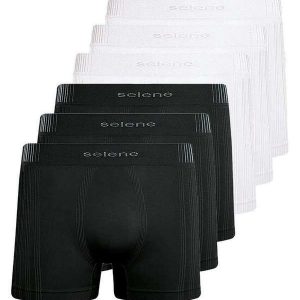 Kit com 6 Cuecas Boxer Selene 11070-002/003/440 Preto-Branco