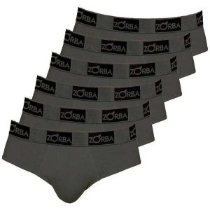 Kit com 6 Cuecas Slip Zorba 716 Chumbo