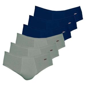 Kit com 6 Cuecas Slip Zorba com Abertura 172 Grafite-Marinho