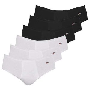Kit com 6 Cuecas Slip Zorba com Abertura 172 Plus Size Branco-Preto