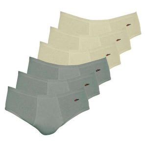 Kit com 6 Cuecas Slip Zorba com Abertura 172 Plus Size Grafite-Bege