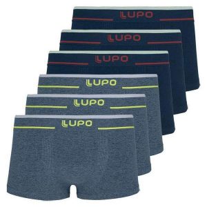 Kit com 6 Cuecas Sunga Lupo 526-001 Azul-Marinho