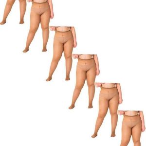 Kit com 6 Meias Calças Fio 40 Opaca Trifil 6101 Plus Size Natural