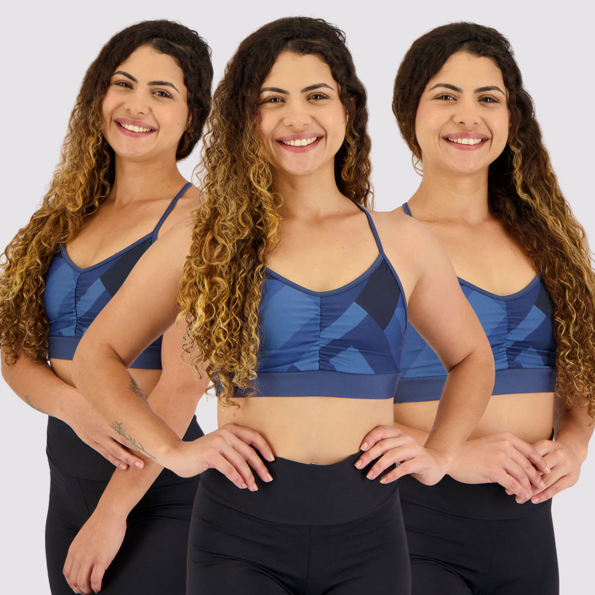 Kit de 3 Top Area Azul Marinho