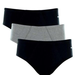Kit/3 Cueca Slip Mash 010.20 Pt02-Preta/Cinza/Preta