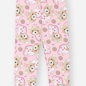 Legging Bebê Menina Ursinho Rosa