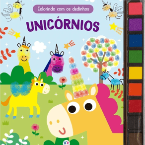 Livro para Colorir Colorindo com os Dedinhos Unicórnios 1 Unidade